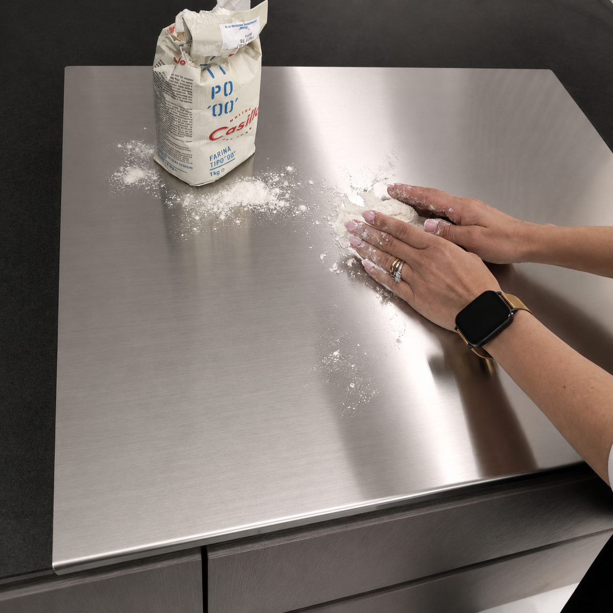 Spianatoia in acciaio inox 316 satinato 10/10 ripiegato in avanti - immagine 6